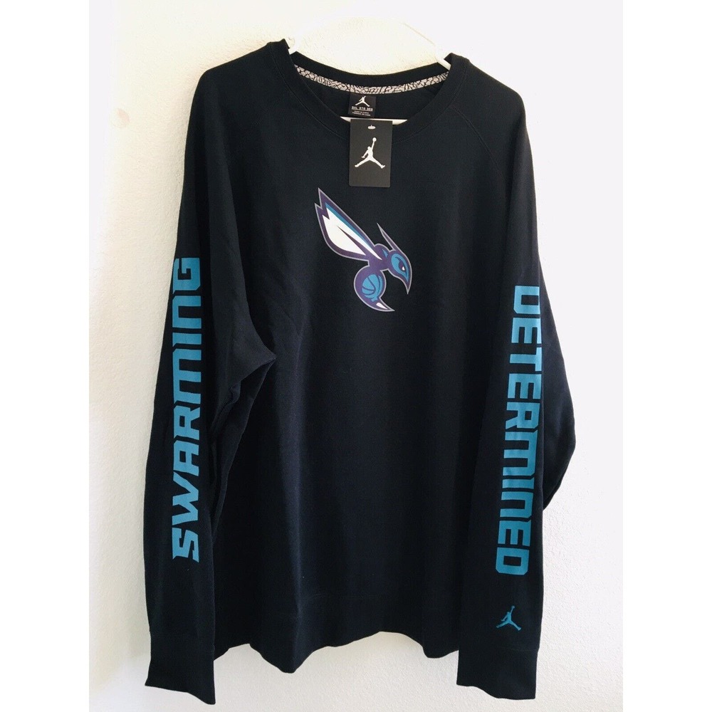 NBA Jordan Jumpman Size 3XL Charlotte Hornets Basketball Long Sleeve NWT Cement
